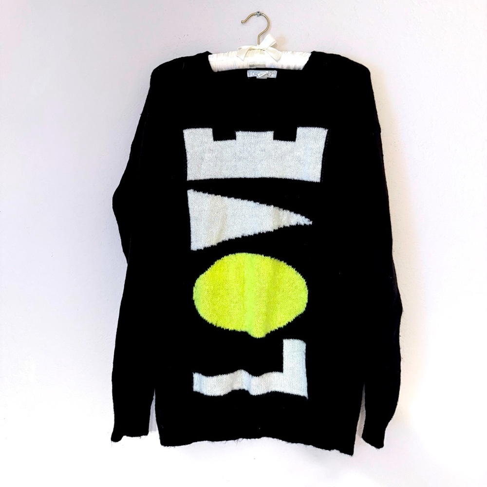 Oversized black knit sweater